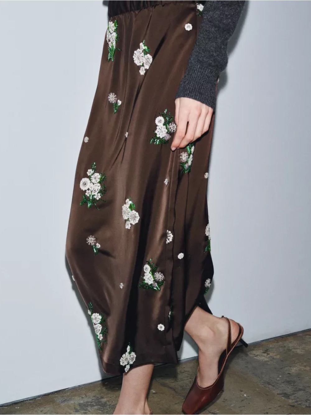 Zara NWT ZW Collection Limited Edition sequin embroidered midi skirt 2731/271 - Picture 5 of 14